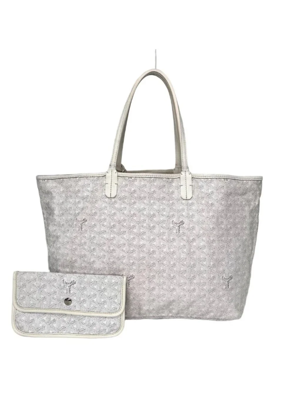 Goyard Saint Louis PM Tote Shoulder Bag White